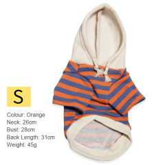 Pet Casual Winter Striped Clothes Sweatshirt Hipster Hooded Outfit for Dogs and Cats
