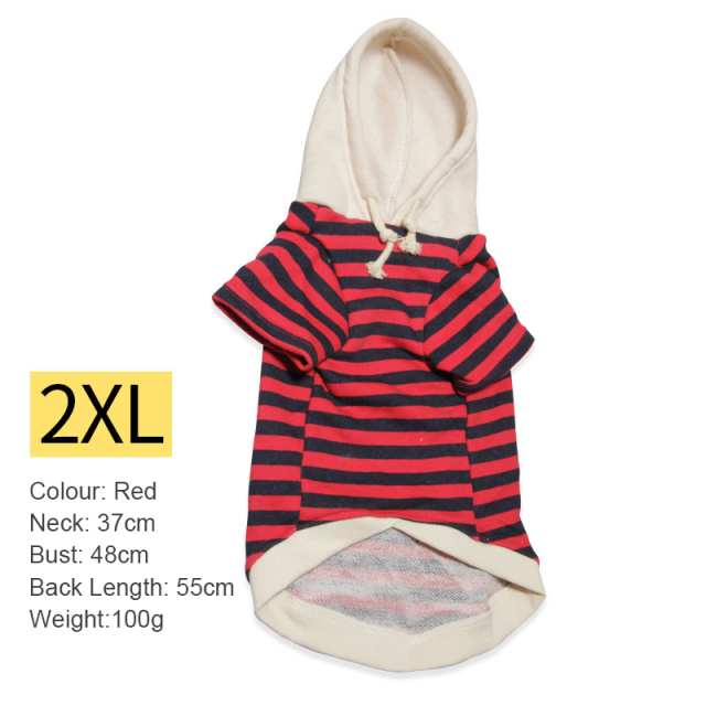 Pet Casual Winter Striped Clothes Sweatshirt Hipster Hooded Outfit for Dogs and Cats