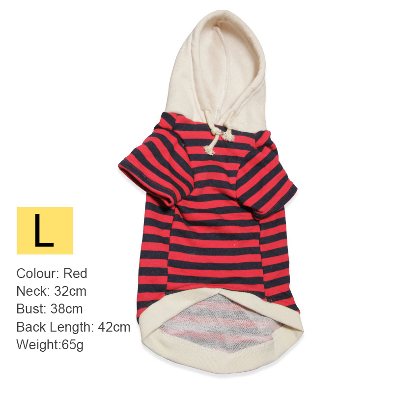 Pet Casual Winter Striped Clothes Sweatshirt Hipster Hooded Outfit for Dogs and Cats