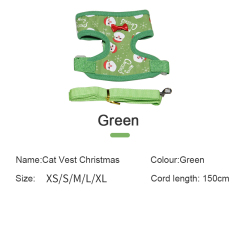 Christmas Festive Dog Clothing for Cat Puppy Vest Wire Nylon Harness Pet Supplies