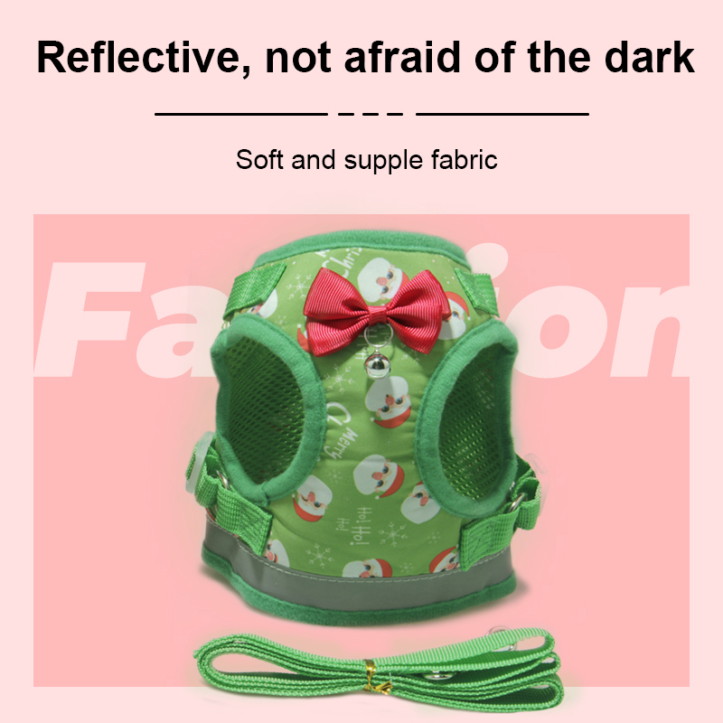 Christmas Festive Dog Clothing for Cat Puppy Vest Wire Nylon Harness Pet Supplies