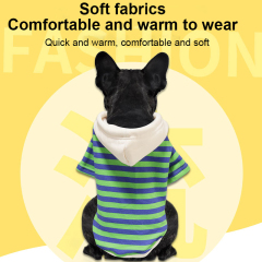 Pet Casual Winter Striped Clothes Sweatshirt Hipster Hooded Outfit for Dogs and Cats