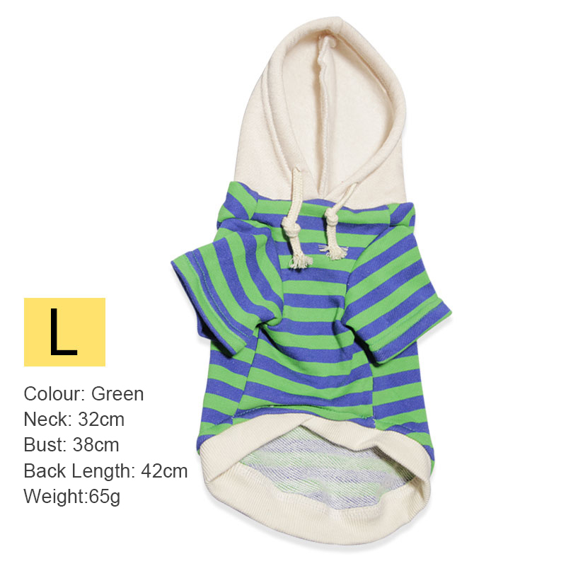 Pet Casual Winter Striped Clothes Sweatshirt Hipster Hooded Outfit for Dogs and Cats