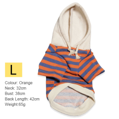 Pet Casual Winter Striped Clothes Sweatshirt Hipster Hooded Outfit for Dogs and Cats