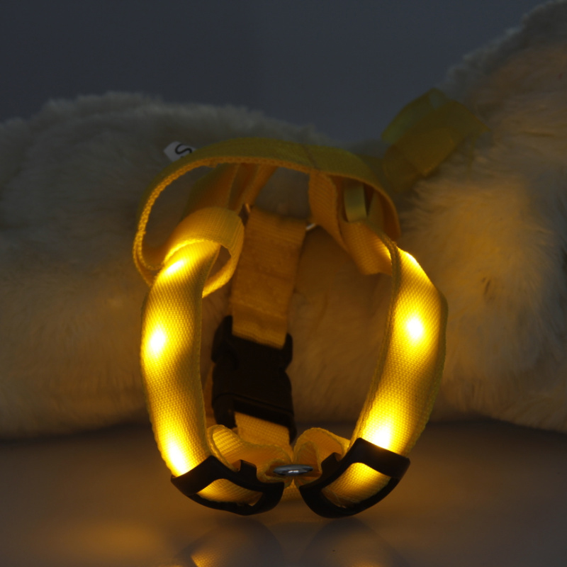 Small Dog LED Traction Collar for Puppy Vest Wire Nylon Harness Pet Supplies