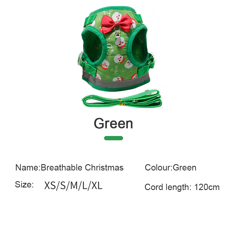 Christmas Festive Dog Clothing for Cat Puppy Vest Wire Nylon Harness Pet Supplies