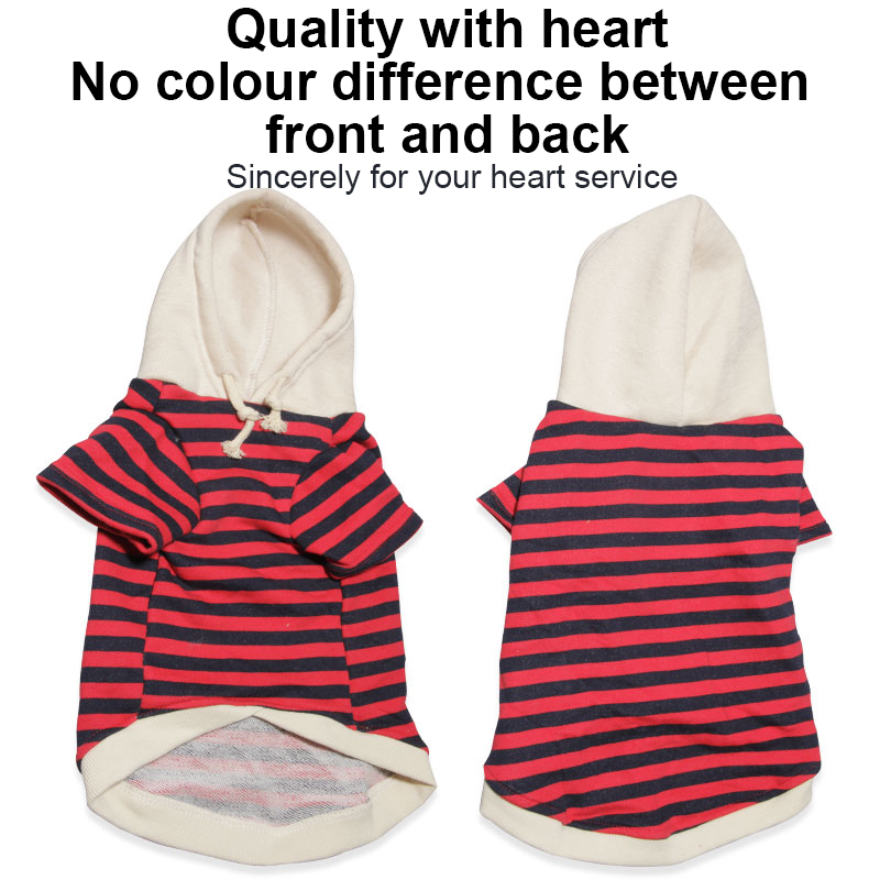 Pet Casual Winter Striped Clothes Sweatshirt Hipster Hooded Outfit for Dogs and Cats
