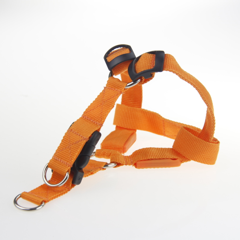 Small Dog LED Traction Collar for Puppy Vest Wire Nylon Harness Pet Supplies