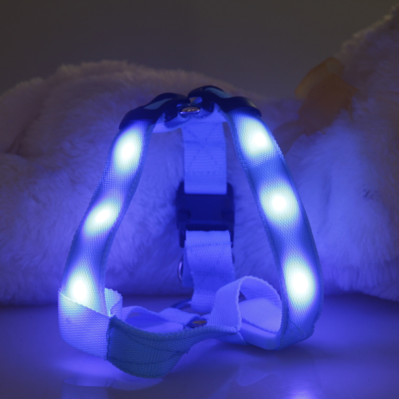 Small Dog LED Traction Collar for Puppy Vest Wire Nylon Harness Pet Supplies
