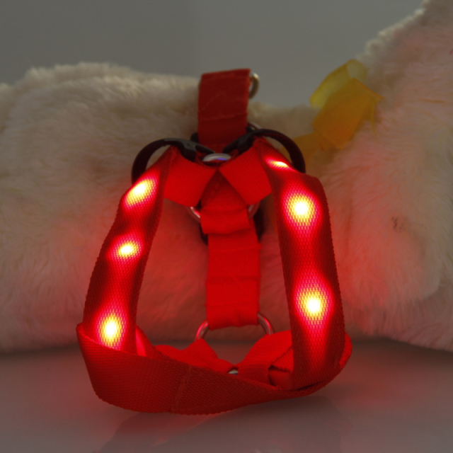 Small Dog LED Traction Collar for Puppy Vest Wire Nylon Harness Pet Supplies