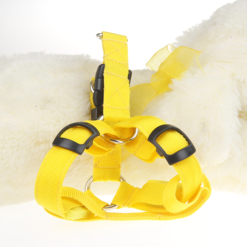 Small Dog LED Traction Collar for Puppy Vest Wire Nylon Harness Pet Supplies