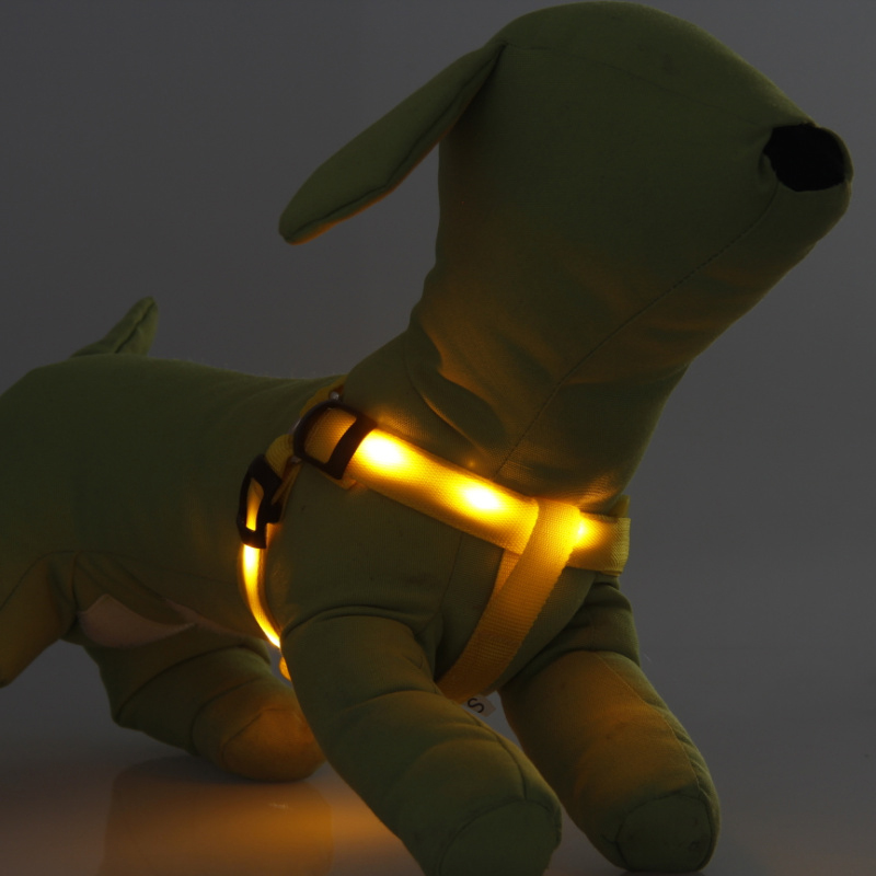 Small Dog LED Traction Collar for Puppy Vest Wire Nylon Harness Pet Supplies