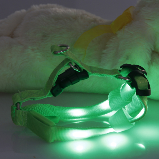 Small Dog LED Traction Collar for Puppy Vest Wire Nylon Harness Pet Supplies