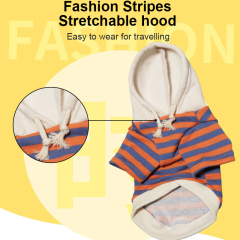 Pet Casual Winter Striped Clothes Sweatshirt Hipster Hooded Outfit for Dogs and Cats