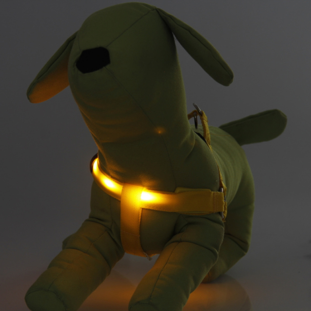 Small Dog LED Traction Collar for Puppy Vest Wire Nylon Harness Pet Supplies