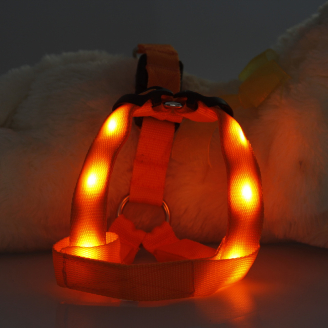 Small Dog LED Traction Collar for Puppy Vest Wire Nylon Harness Pet Supplies