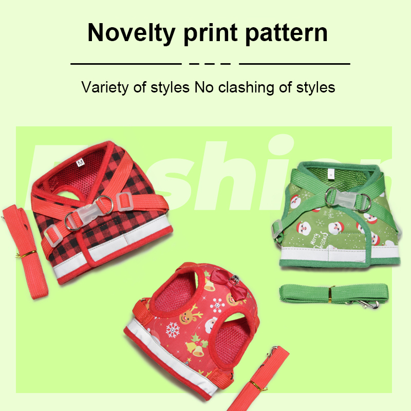 Christmas Festive Dog Clothing for Cat Puppy Vest Wire Nylon Harness Pet Supplies