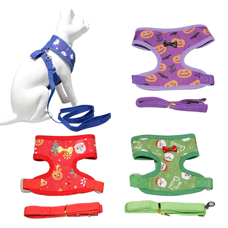 Christmas Festive Dog Clothing for Cat Puppy Vest Wire Nylon Harness Pet Supplies