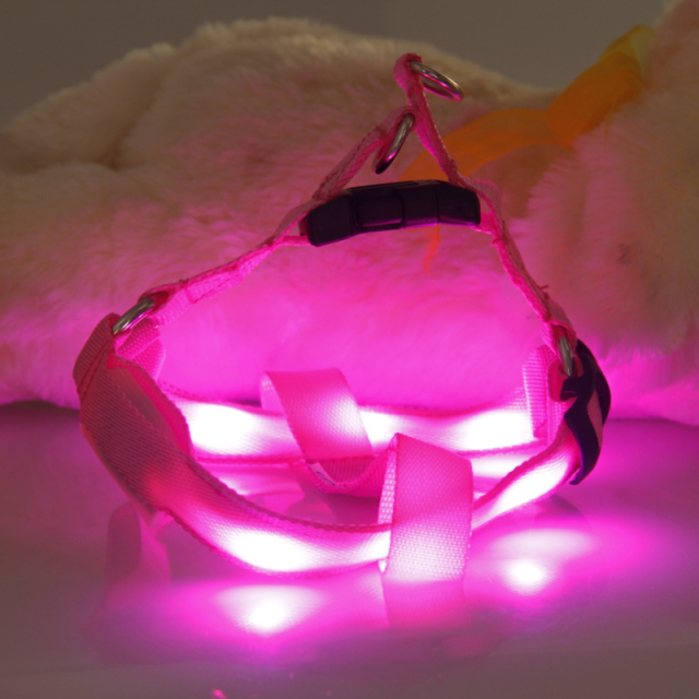 Small Dog LED Traction Collar for Puppy Vest Wire Nylon Harness Pet Supplies