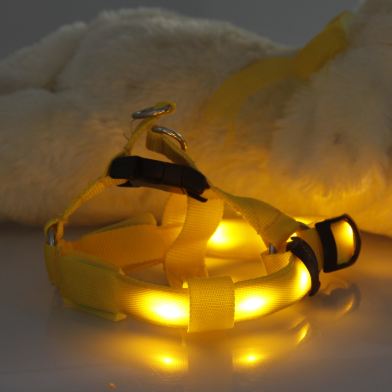 Small Dog LED Traction Collar for Puppy Vest Wire Nylon Harness Pet Supplies