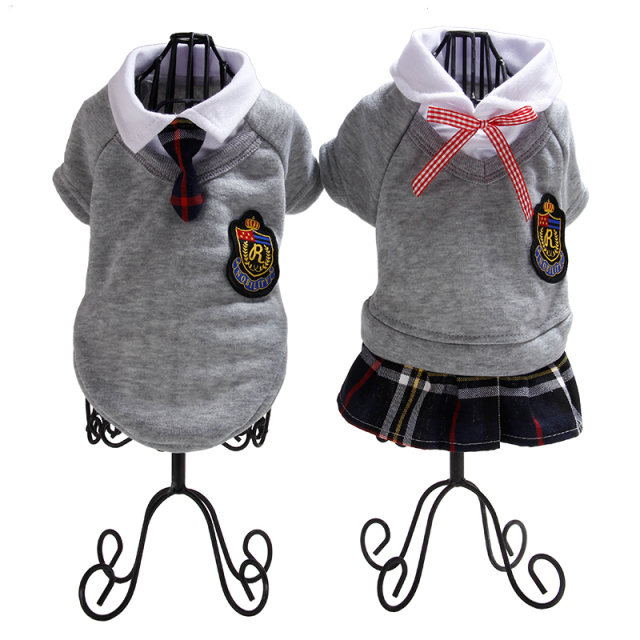 Pet Couple School Clothes for Puppy Kitten Teddy Dog