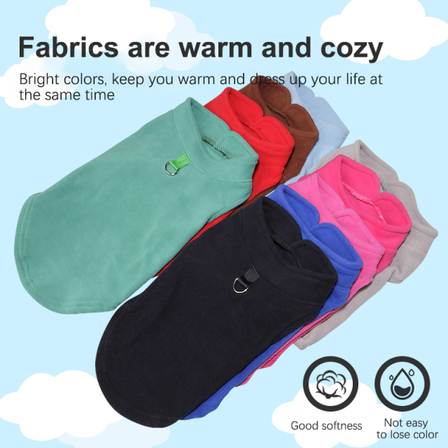 Fleece Vests Pet Clothes for Autumn and Winter Outdoor Sportswear