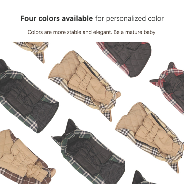 Winter Pet Polyester Cotton Jacket with British Style Elastic Tabs for Medium and Small Dogs