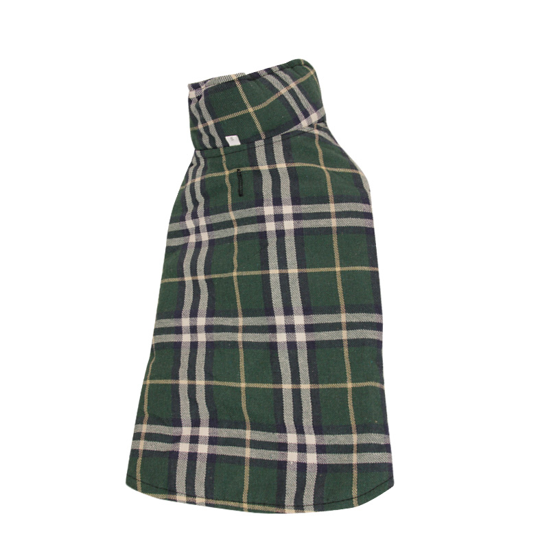 Winter Pet Polyester Cotton Jacket with British Style Elastic Tabs for Medium and Small Dogs