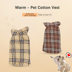 Winter Pet Polyester Cotton Jacket with British Style Elastic Tabs for Medium and Small Dogs