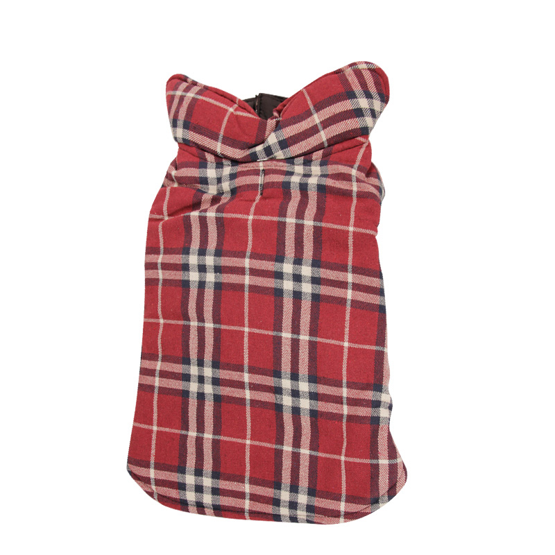 Winter Pet Polyester Cotton Jacket with British Style Elastic Tabs for Medium and Small Dogs