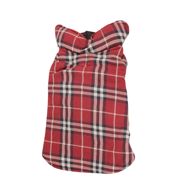 Winter Pet Polyester Cotton Jacket with British Style Elastic Tabs for Medium and Small Dogs