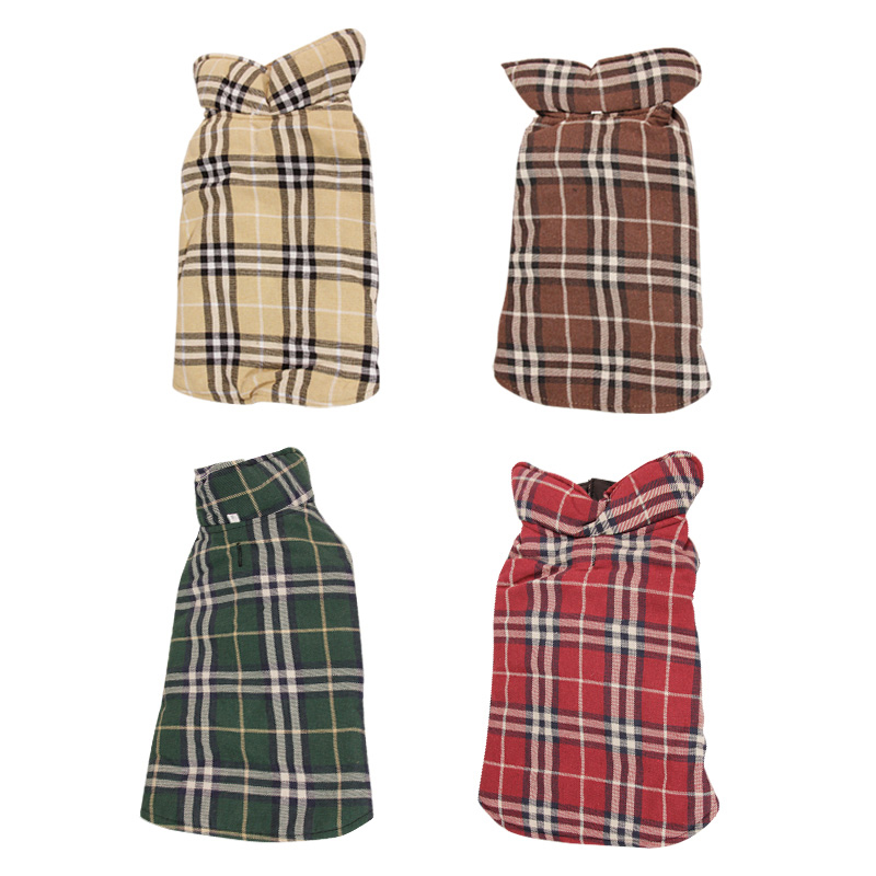 Winter Pet Polyester Cotton Jacket with British Style Elastic Tabs for Medium and Small Dogs