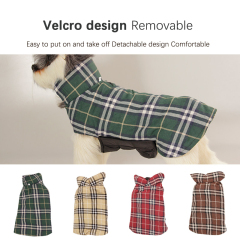 Winter Pet Polyester Cotton Jacket with British Style Elastic Tabs for Medium and Small Dogs