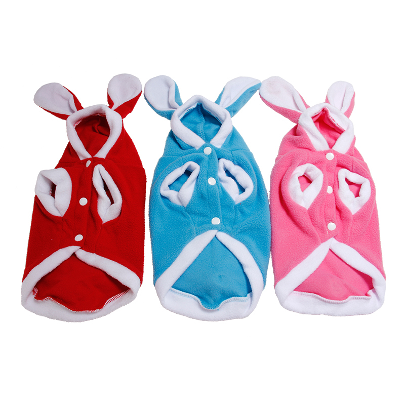 Warm Thickened Cat Costumes Rabbit Bunny Suit Pet Cute Winter Windproof Clothes