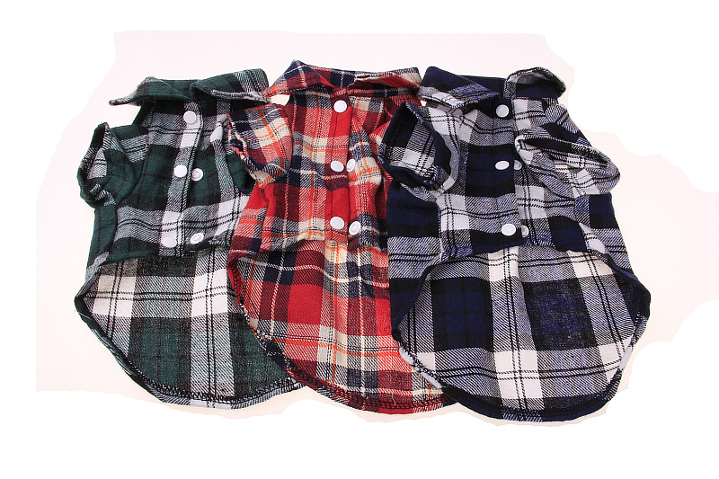 Spring-Summer Teddy Dog British Plaid Shirt for Small Puppy Clothing Pet Accessoire