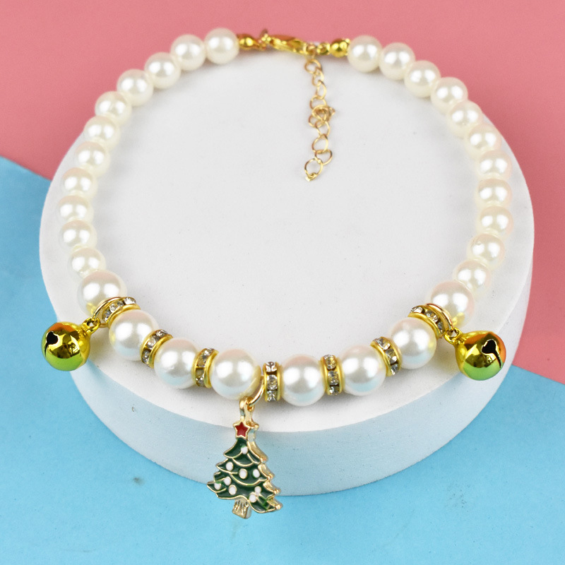 Pet Pearls Necklace Jewelry for Small Dogs Puppy Bling Rhinestones Cat Wedding Collar