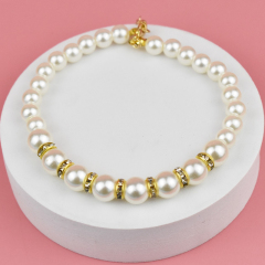 Pet Pearls Necklace Jewelry for Small Dogs Puppy Bling Rhinestones Cat Wedding Collar