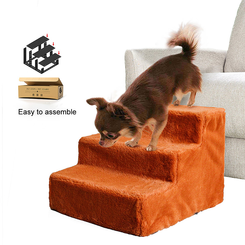 Self-Assembly 3 Steps Dog Stairs for Pet Small-Medium Dog Cats Playing Training