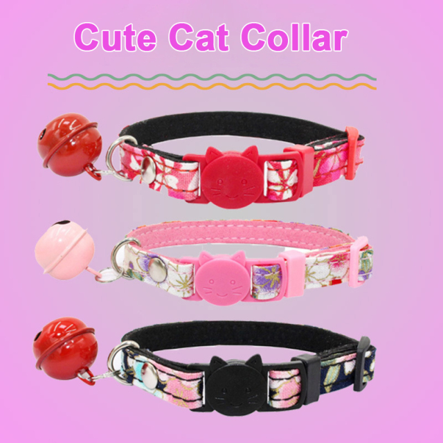 Cute Cat Collar Puppy Kitten Necklace With Bell Pet Accessories