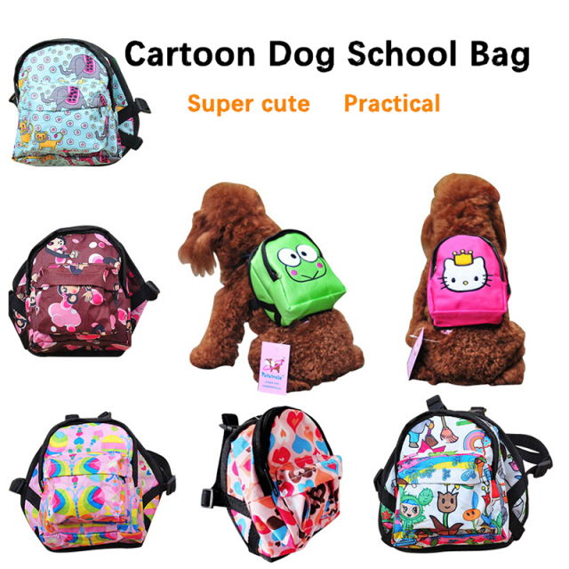Printed Bag Pet Backpack Dog Harnesses Leashes Set Pet Chest Rope Leading Products for Animals Collar Acessorios Traction