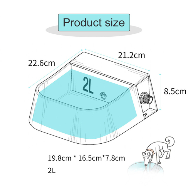 Pet Bowl Feeder Durable Abs Bowls Automatic Water Reservoir Drinker for Small to Large Sized Dog Cats