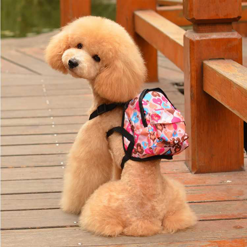 Printed Bag Pet Backpack Dog Harnesses Leashes Set Pet Chest Rope Leading Products for Animals Collar Acessorios Traction