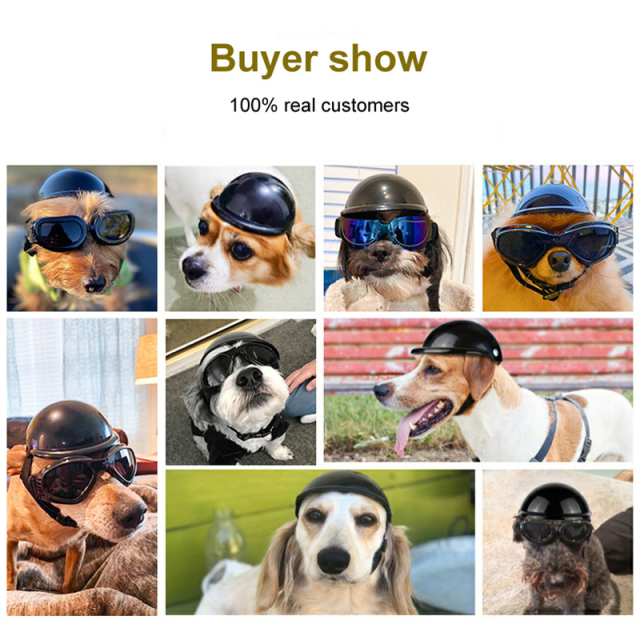 Motorcycle Pet Helmet Dog Hard Hat Windproof Snowproof Adjustable Belt Bike Cat Hat Outdoor Riding Puppy Cap