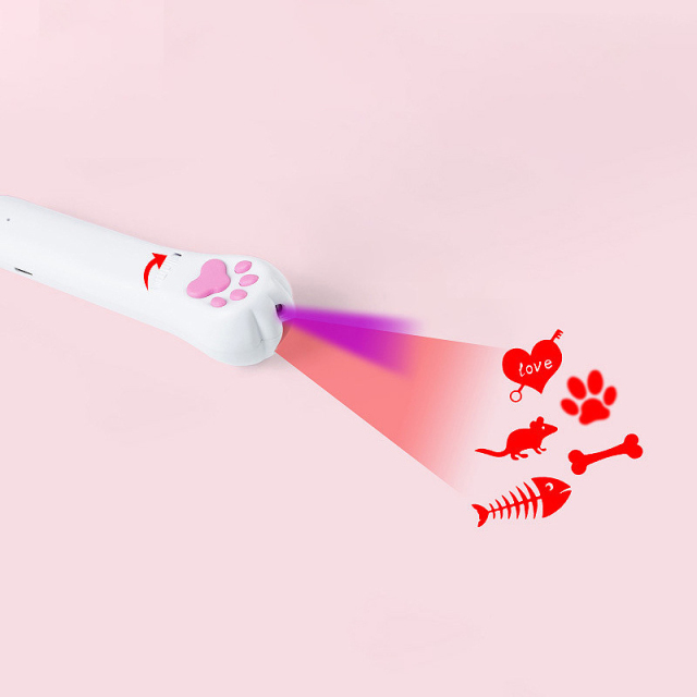5 in 1 USB Pet LED 1mw Laser Cat Laser Transform Pattern Rechargeable Toy Interactive Bright Animation Pointer Light Pen Toys