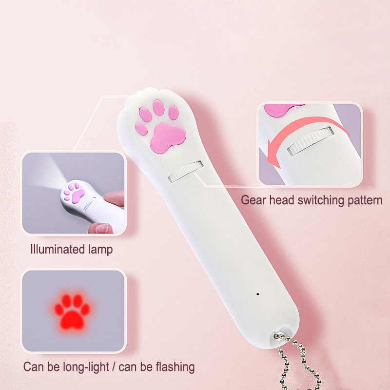 5 in 1 USB Pet LED 1mw Laser Cat Laser Transform Pattern Rechargeable Toy Interactive Bright Animation Pointer Light Pen Toys