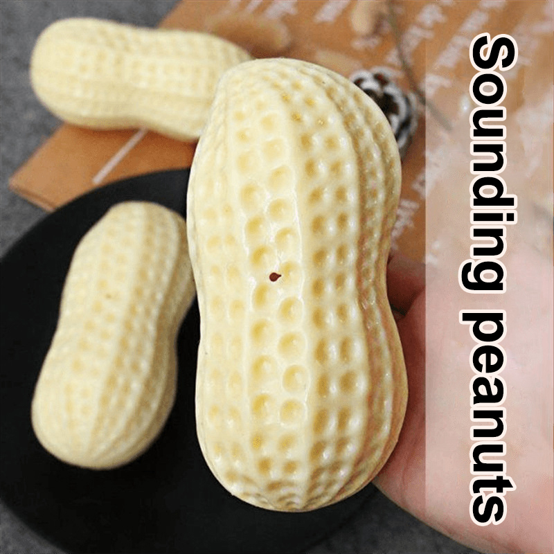 Interactive TPR Peanut Shaped Dog Toy with Sound Veggie Series Pet Play Toys