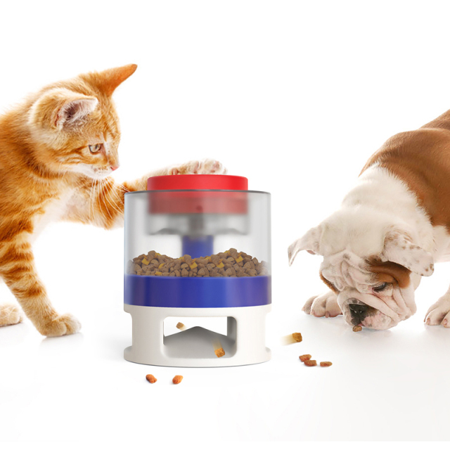 Pet Bowls Dog Food Feeder Catapult Pet Slow Press Feeder Leaker Bullet Food Dispenser Feeding Device Dog Puzzle Leaking Food Toy