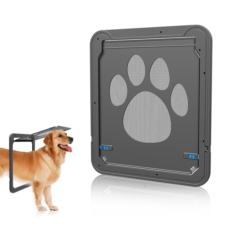 Pet Dog Screen Door for Sliding Door Protector Doggy Cat Screen Door with Magnetic Automatic Closure Lockable Gate For Dogs Cats