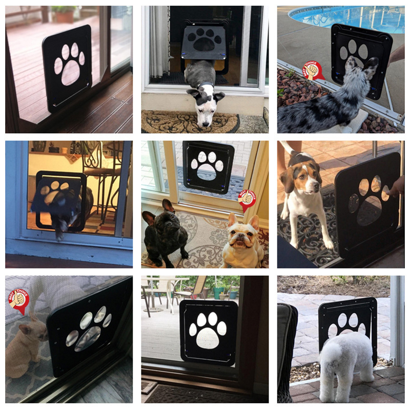 Pet Dog Screen Door for Sliding Door Protector Doggy Cat Screen Door with Magnetic Automatic Closure Lockable Gate For Dogs Cats