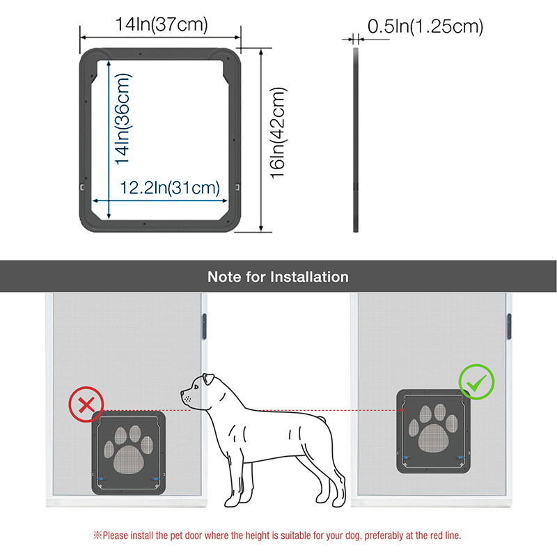 Pet Dog Screen Door for Sliding Door Protector Doggy Cat Screen Door with Magnetic Automatic Closure Lockable Gate For Dogs Cats